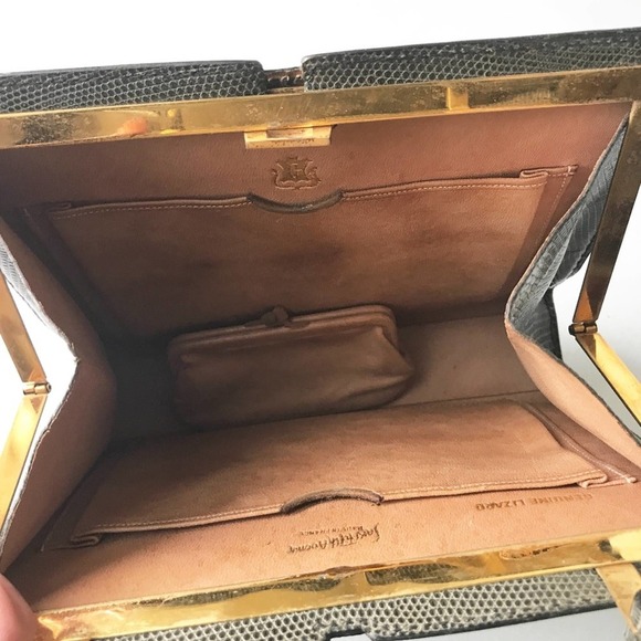 GRIMALDI Lizard skin gray BAG leather vintage Saks Fifth Avenue - Picture 7 of 8